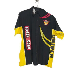 Vintage Mens Dwarf Cars Speedway Drivers Racing Shirt XL Yellow Black Australia